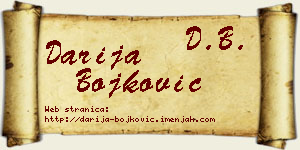 Darija Bojković vizit kartica